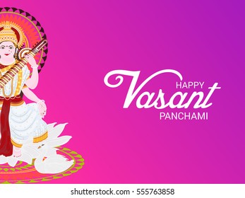 Vector illustration of a Banner For Happy Vasant Panchami celebration.