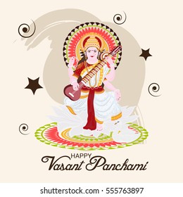 Vector illustration of a Banner For Happy Vasant Panchami celebration.