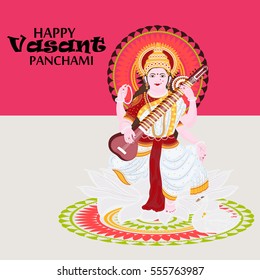 Vector illustration of a Banner For Happy Vasant Panchami celebration.