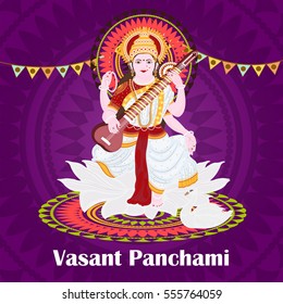 Vector illustration of a Banner For Happy Vasant Panchami celebration.