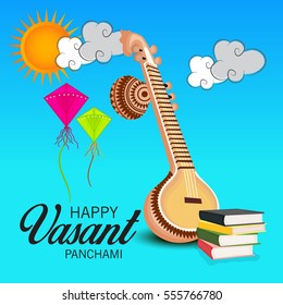 Vector illustration of a Banner For Happy Vasant Panchami celebration.