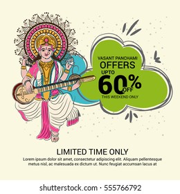 Vector illustration of a Banner For Happy Vasant Panchami celebration.