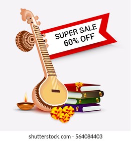 Vector illustration of a Banner for Happy Vasant Panchami. 