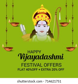 Vector illustration of a Banner for Happy Vijayadashmi.