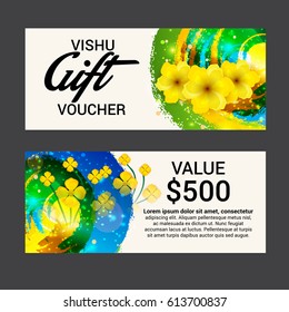 Vector illustration of a Banner for Happy Vishu Typography Design On Traditional Background.