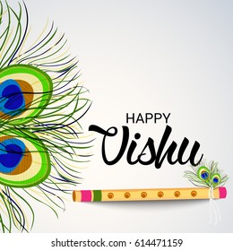 Vector illustration of a Banner for Happy Vishu.