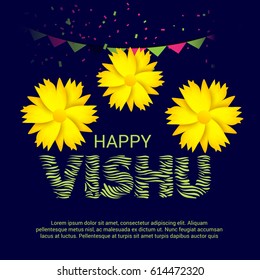 Vector illustration of a Banner for Happy Vishu.