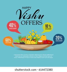 Vector illustration of a Banner for Happy Vishu.