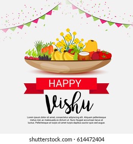 Vector illustration of a Banner for Happy Vishu.