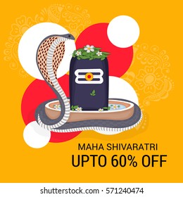 Vector illustration of a Banner for Hindu festival of Happy Maha Shivaratri.
