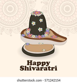Vector illustration of a Banner for Hindu festival of Happy Maha Shivaratri.
