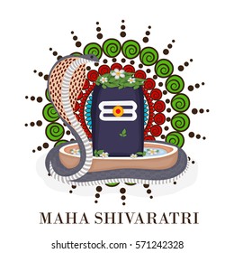 Vector illustration of a Banner for Hindu festival of Happy Maha Shivaratri.