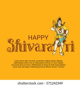 Vector illustration of a Banner for Hindu festival of Happy Maha Shivaratri.