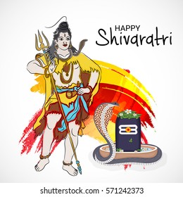 Vector illustration of a Banner for Hindu festival of Happy Maha Shivaratri.