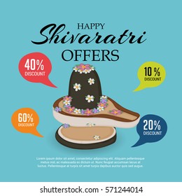 Vector illustration of a Banner for Hindu festival of Happy Maha Shivaratri.