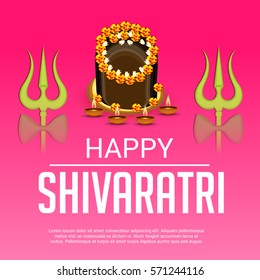 Vector illustration of a Banner for Hindu festival of Happy Maha Shivaratri.
