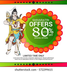 Vector illustration of a Banner For Hindu festival of Happy Maha Shivaratri.