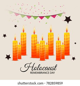 Vector illustration of a Banner for Holocaust Remembrance Day.