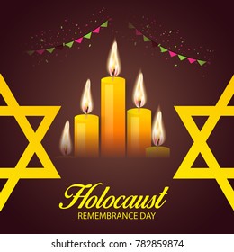Vector illustration of a Banner for Holocaust Remembrance Day.