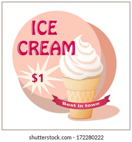 vector illustration banner  with ice cream - eps10