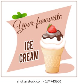 vector illustration banner  with ice cream - eps10