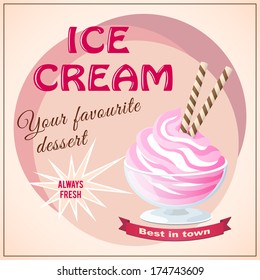 vector illustration banner  with ice cream - eps10