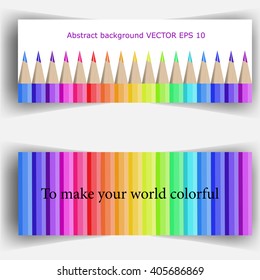 Vector illustration of a banner. Banner with the image of colored pencils.