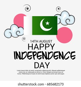 Vector illustration of a Banner for independence day celebration of pakistan.