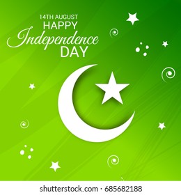 Vector illustration of a Banner for independence day celebration of pakistan.