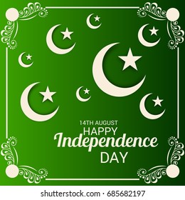 Vector illustration of a Banner for independence day celebration of pakistan.