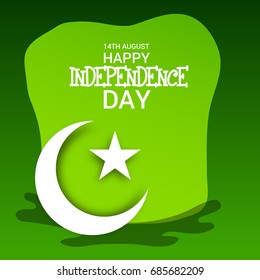Vector illustration of a Banner for independence day celebration of pakistan.