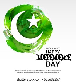 Vector illustration of a Banner for independence day celebration of pakistan.