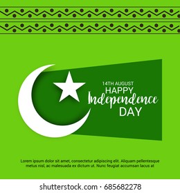 Vector illustration of a Banner for independence day celebration of pakistan.