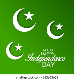 Vector illustration of a Banner for independence day celebration of pakistan.