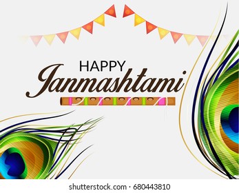 Vector illustration of a Banner for indian festival of janmashtami celebration.