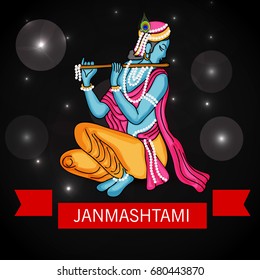 Vector illustration of a Banner for indian festival of janmashtami celebration.