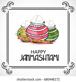 Vector illustration of a Banner for indian festival of janmashtami celebration.