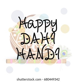 Vector illustration of a Banner for indian festival of krishna janmashtami, dahi handi celebration.