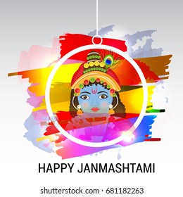 Vector illustration of a Banner for indian festival of janmashtami celebration.