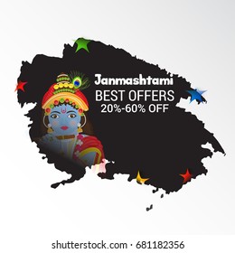 Vector illustration of a Banner for indian festival of janmashtami celebration.