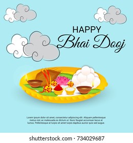 Vector illustration of a Banner for Indian Festival Happy Bhai Dooj.