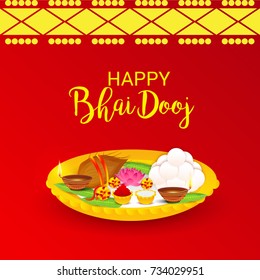 Vector illustration of a Banner for Indian Festival Happy Bhai Dooj.