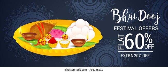 Vector illustration of a Banner for Indian Festival Happy Bhai Dooj.