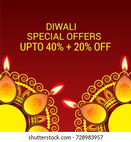 Vector illustration of a Banner for Indian Traditional Festival of Happy Diwali Celebration.