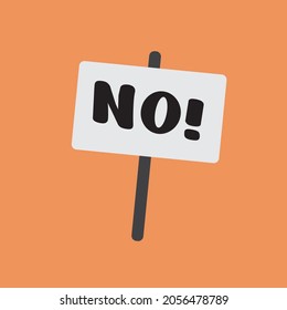 Vector illustration of a banner with the inscription NO