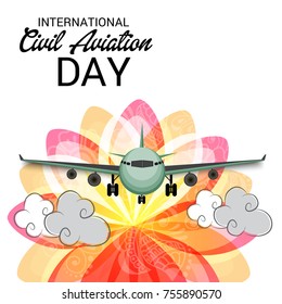 Vector illustration of a Banner for International Civil Aviation Day.