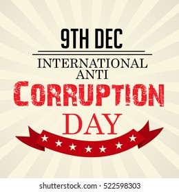 Vector illustration of a Banner For International Day Against Corruption.