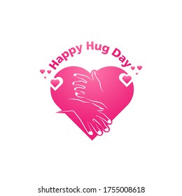 Vector illustration of a Banner for International Hug Day.Isolated On White Background. EPS 1