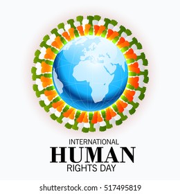 Vector illustration of a Banner For International Human Rights Day.