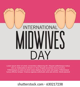 Vector illustration of a Banner for International Midwives Day.